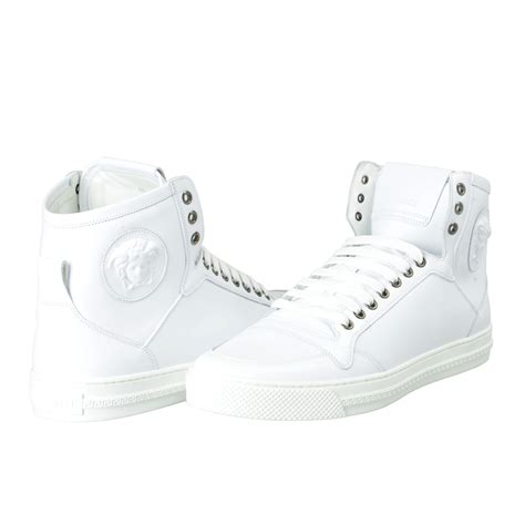 versace high top sneakers white.